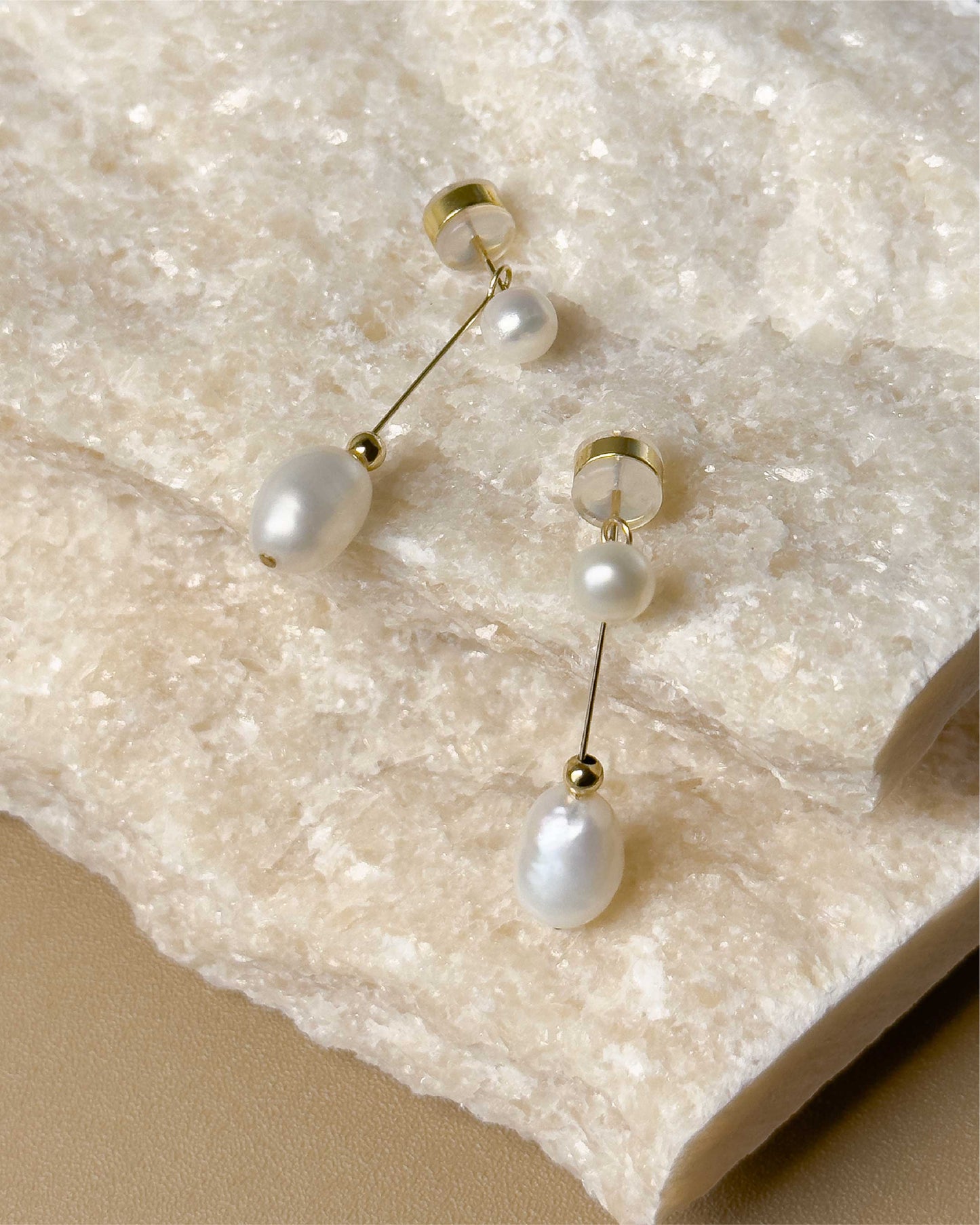 Long & Short Pearl Earrings｜長短天然珍珠耳環