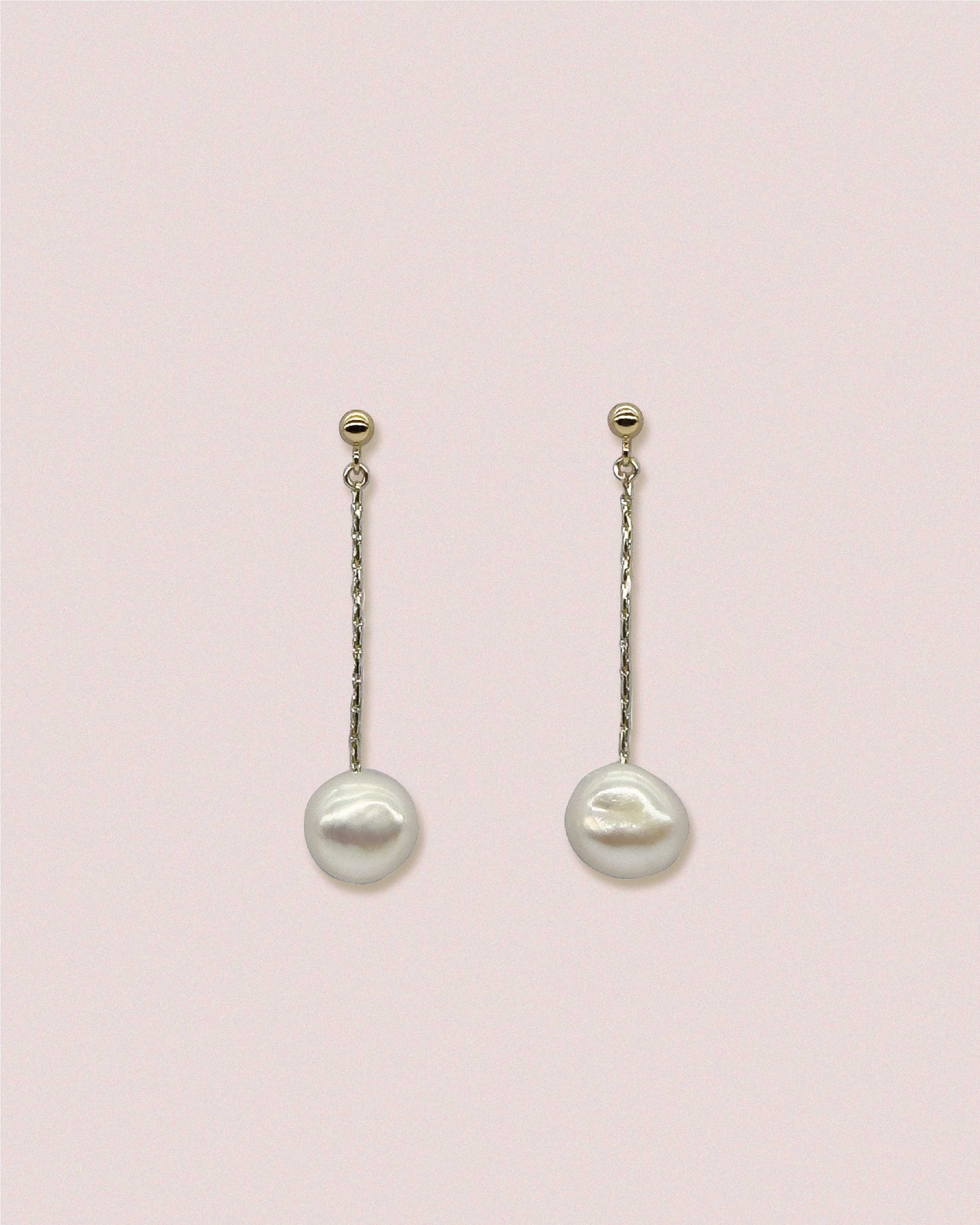 Raindrop Pearl Earrings｜雨落天然珍珠耳環